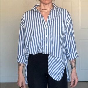 Madewell Blue and White Striped Top